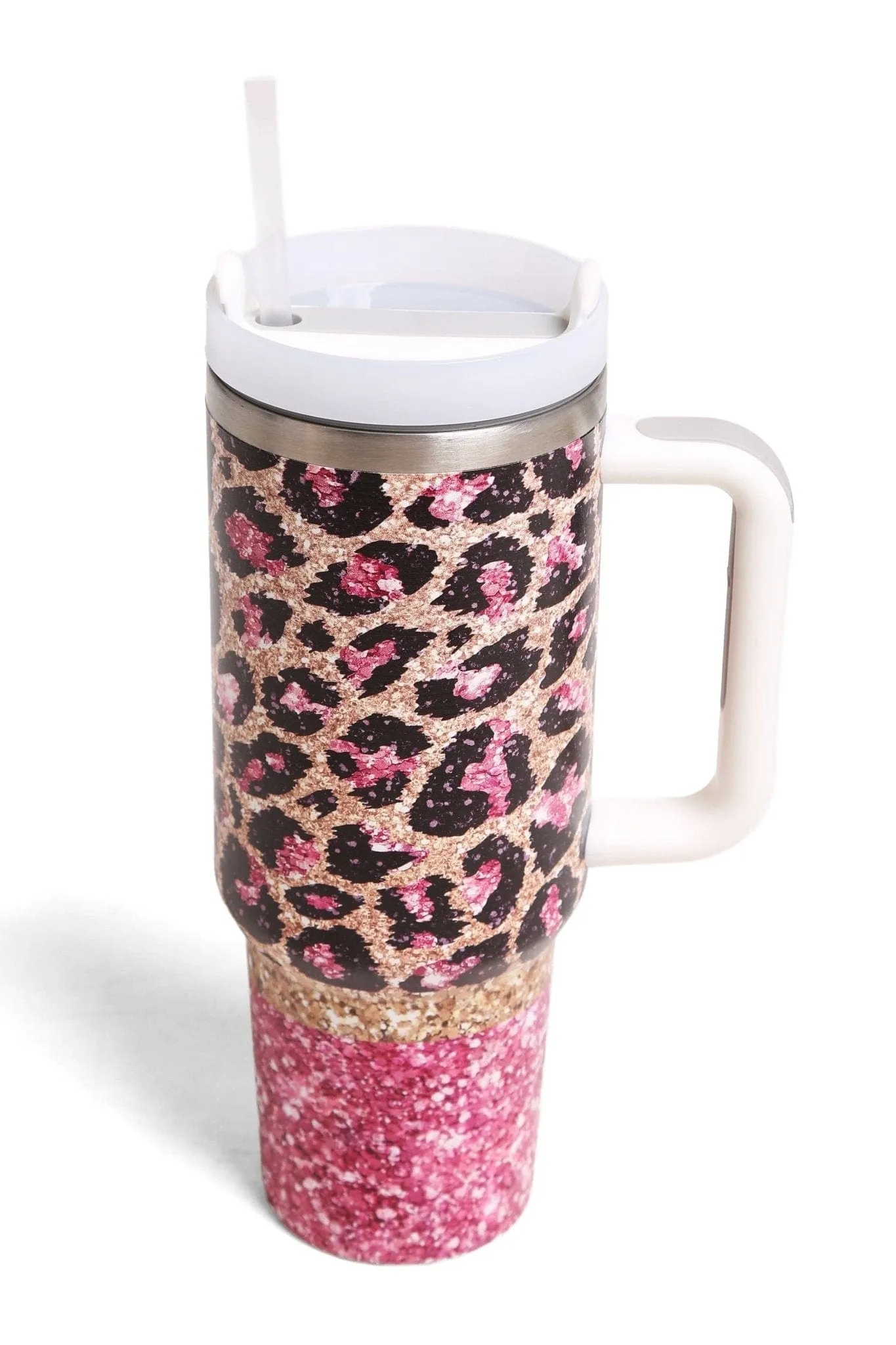 TUM808 Leopard 40 Oz Tumbler With Handle