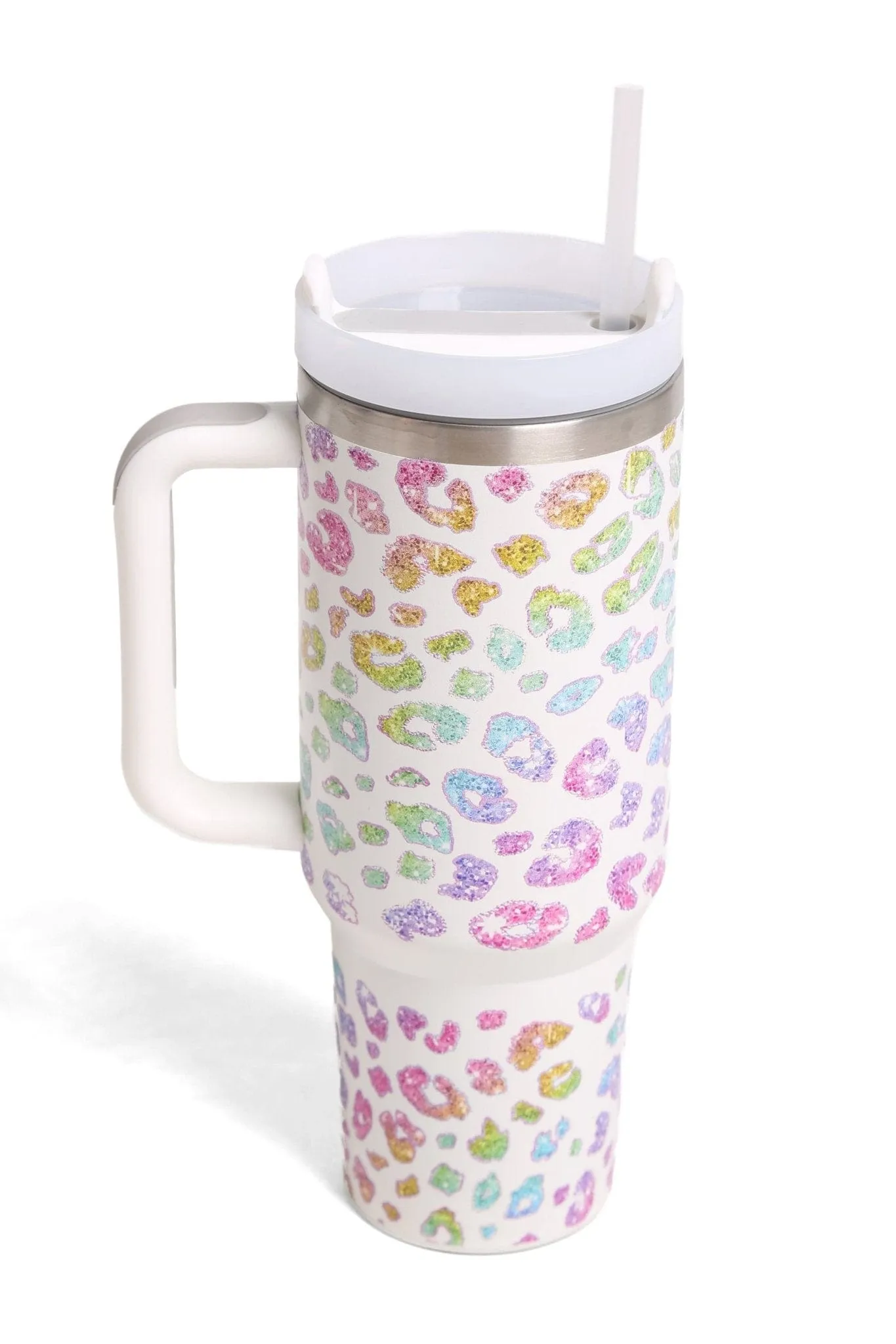 TUM808 Leopard 40 Oz Tumbler With Handle