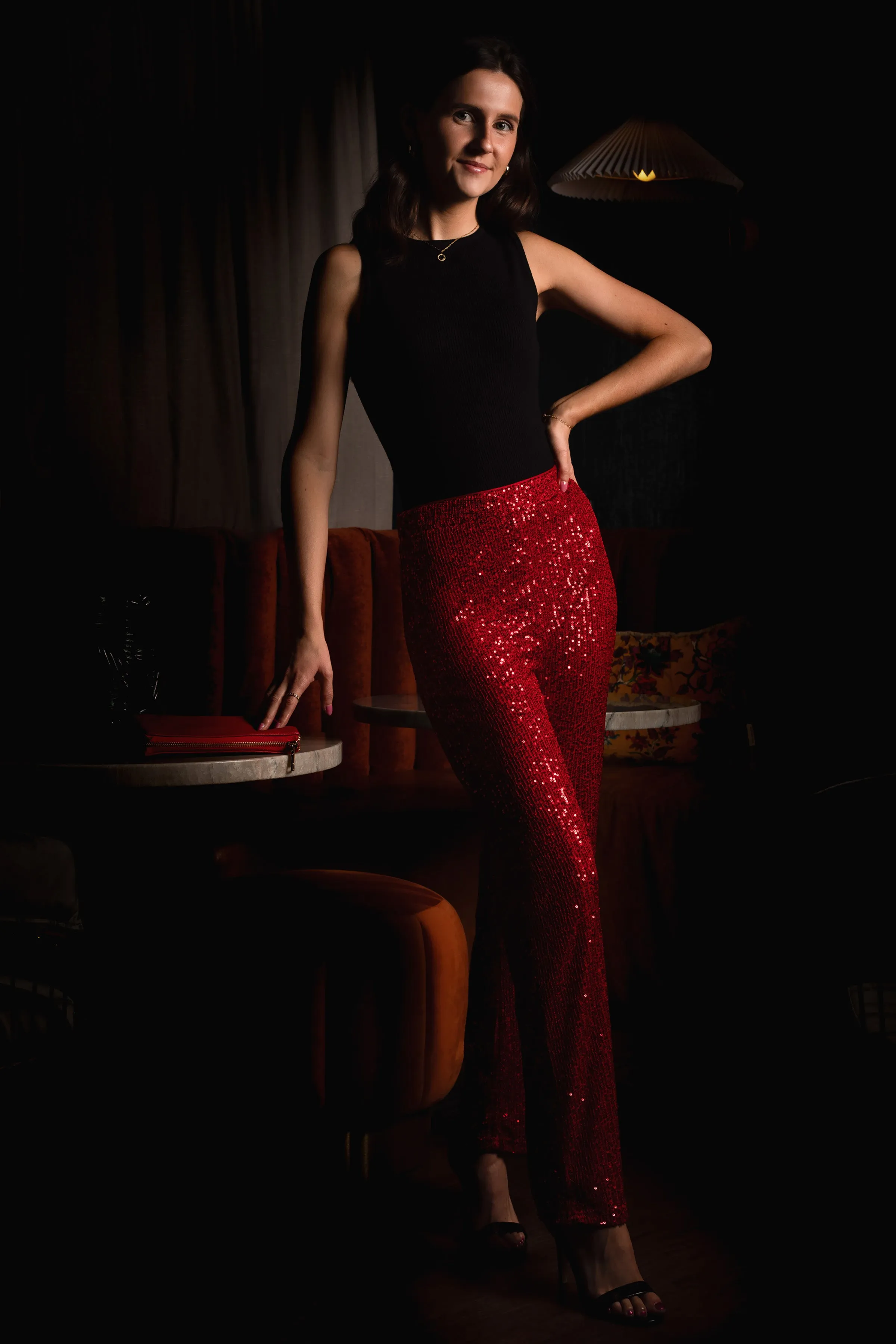 Valentina Red Sequin Pant - FINAL SALE