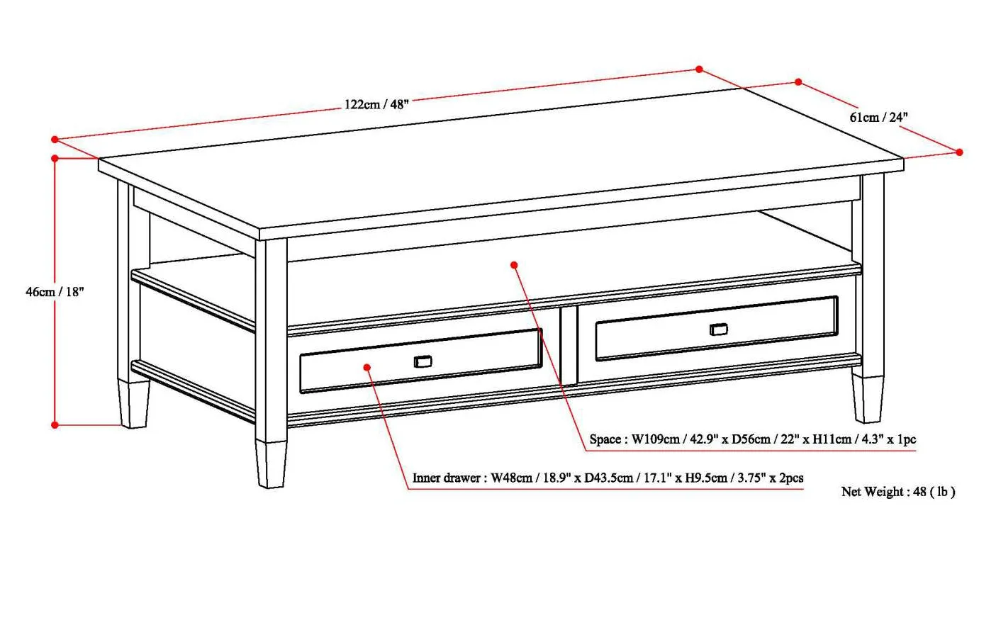 Warm Shaker - Coffee Table - Fog Grey