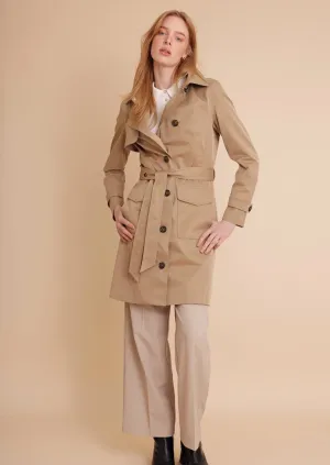 Waterproof Tailored Trenchcoat - Dark Satin Camel