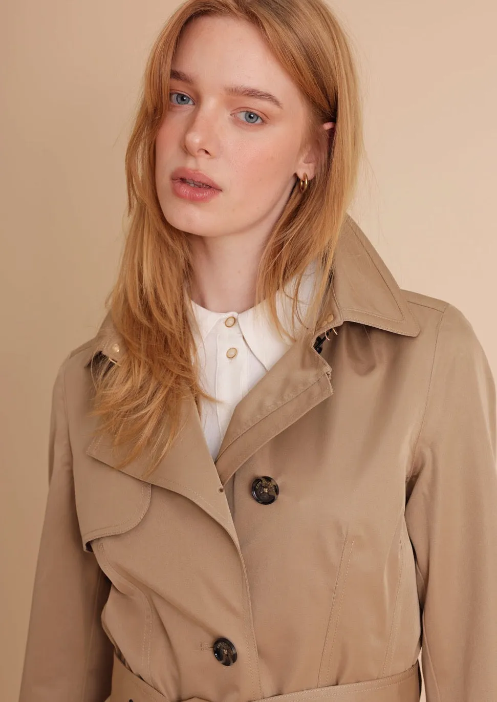 Waterproof Tailored Trenchcoat - Dark Satin Camel