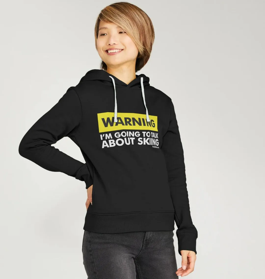 Women's Warning, Skier! Organic Pullover Hoodie