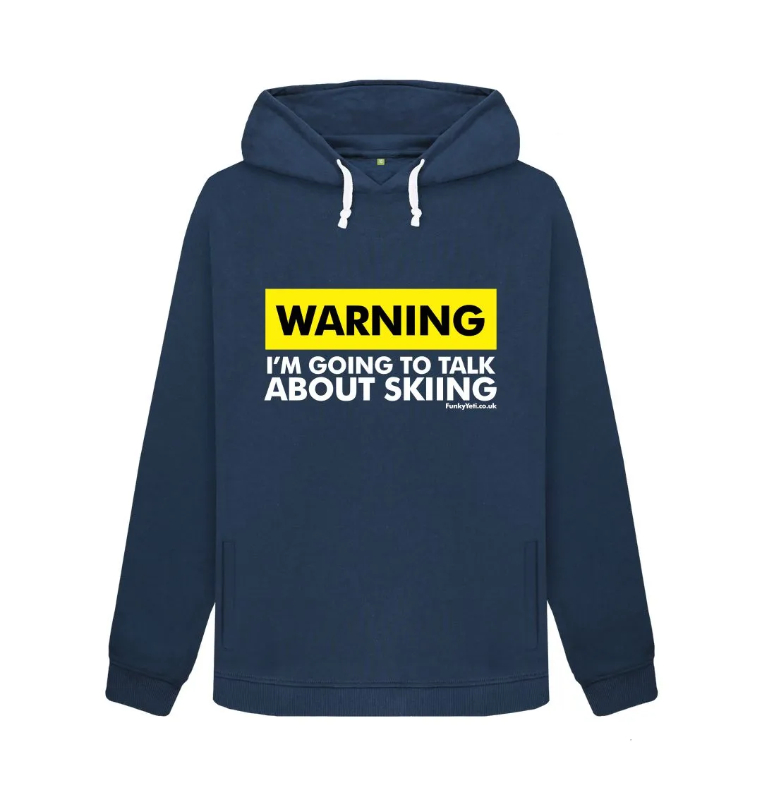 Women's Warning, Skier! Organic Pullover Hoodie