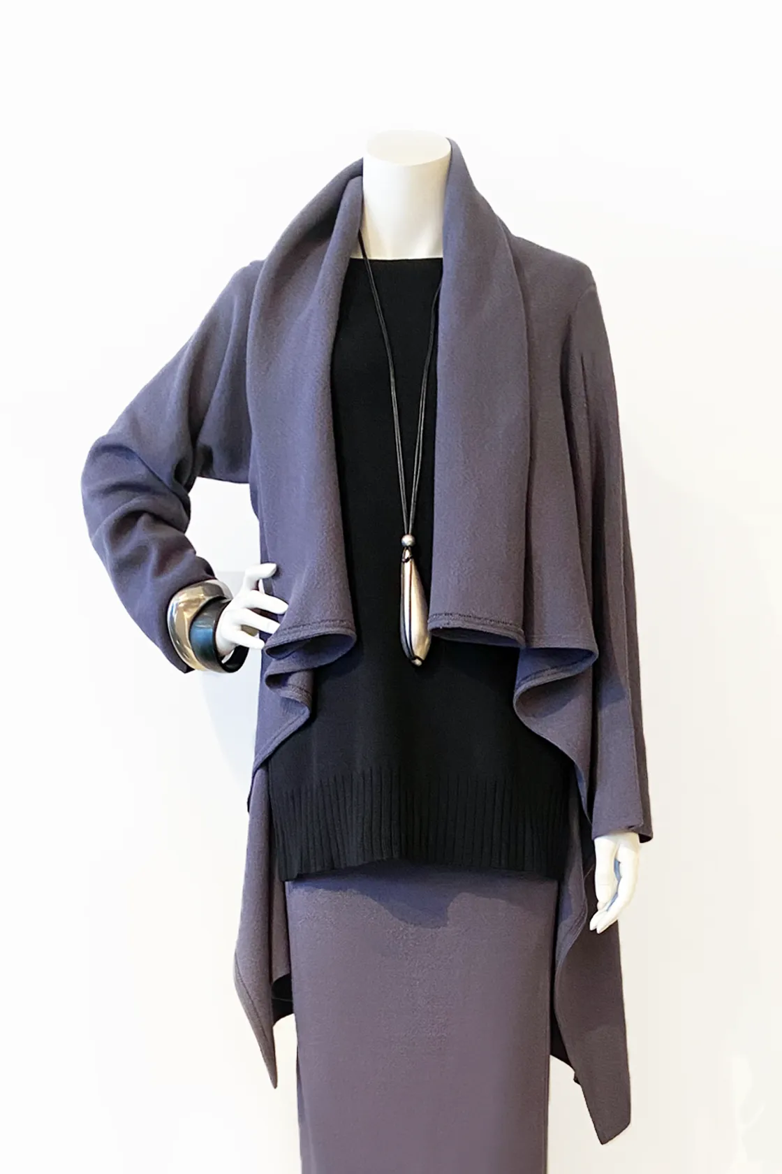 Wrap Jacket in Steel Mi-Nu